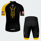 Men’s Personalized U.S. Veteran Proudly Served Gun Skull Cycling Jersey & Kit