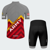 Men’s Personalized U.S. Army Veteran Rank & Name Red Chevron Cycling Jersey & Kit