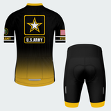 Men’s Personalized U.S. Army Veteran Black & Gold Star Cycling Jersey & Kit