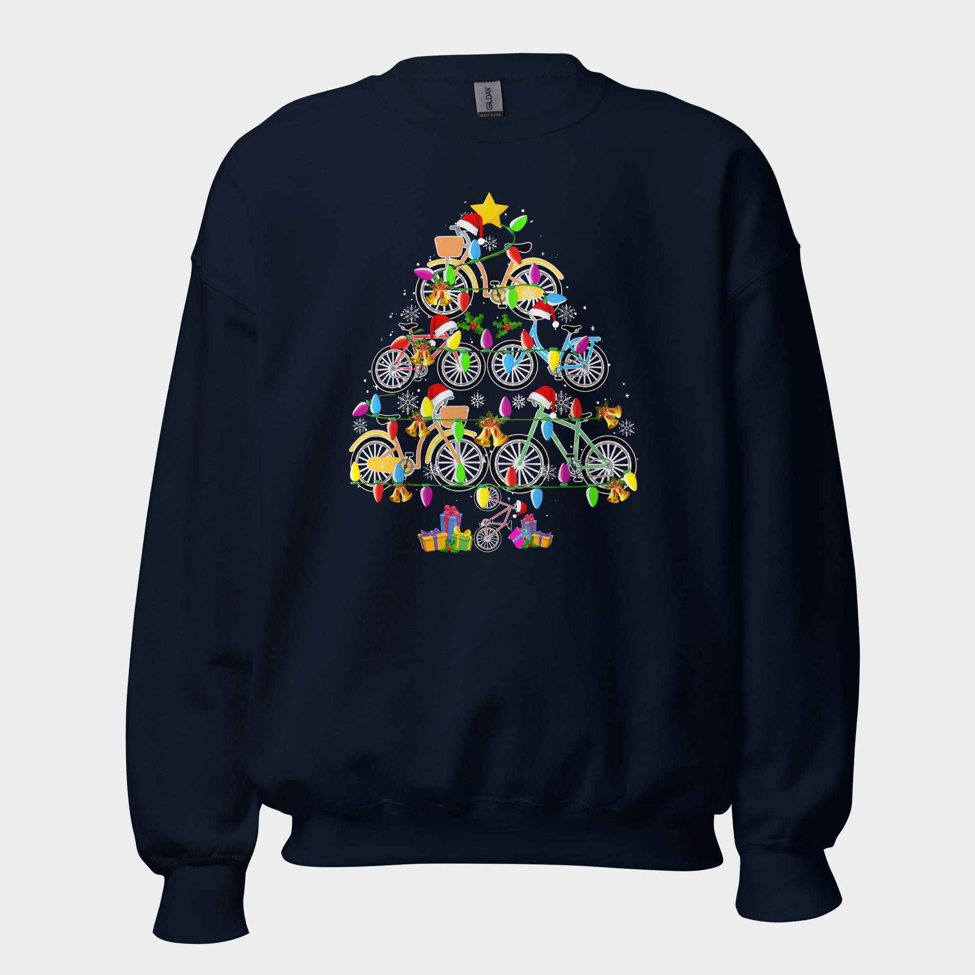 Men's Christmas Bicycle Tree Cycling Tops